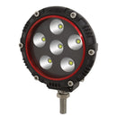 ANZO Universal 4in Round White LED Light w/ Red Bezel - anz861180