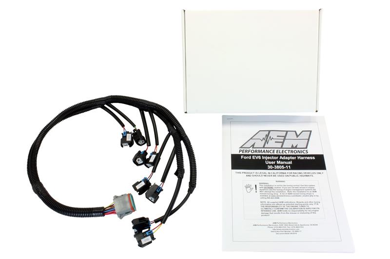 AEM Infinity Core Accessory Wiring Harness Ford Injector Adapter EV6 - aem30-3805-11