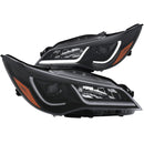 ANZO Projector Headlights With Plank Style Design Black w/Amber 15-16 Toyota Camry (4DR) - anz121518