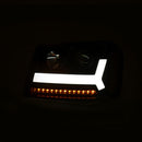 ANZO 2006-2009 Chevrolet Trailblazer Projector Headlights w/ Plank Style Design Black w/ Amber - anz111390