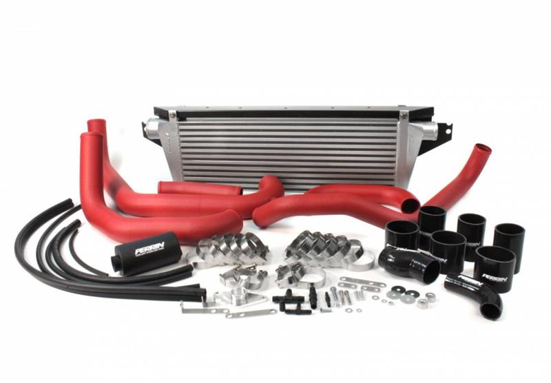 Perrin 08+ WRX FMIC Red Boost Tubes w/ Black Silicone - paPSP-ITR-436-2RD/BK
