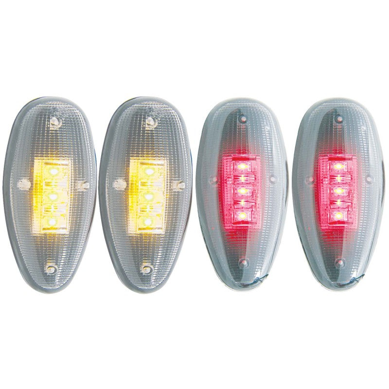 ANZO 1999-2014 Chevrolet Silverado 3500 LED Fender Light Kit Clear 2pc Amber / 2pc Red - anz861081