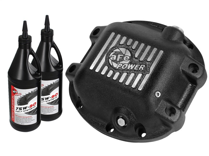 aFe Power Differential Cover Machined Fins 97-15 Jeep Dana 30 w/ 75W-90 Gear Oil 2 QT - afe46-70192-WL