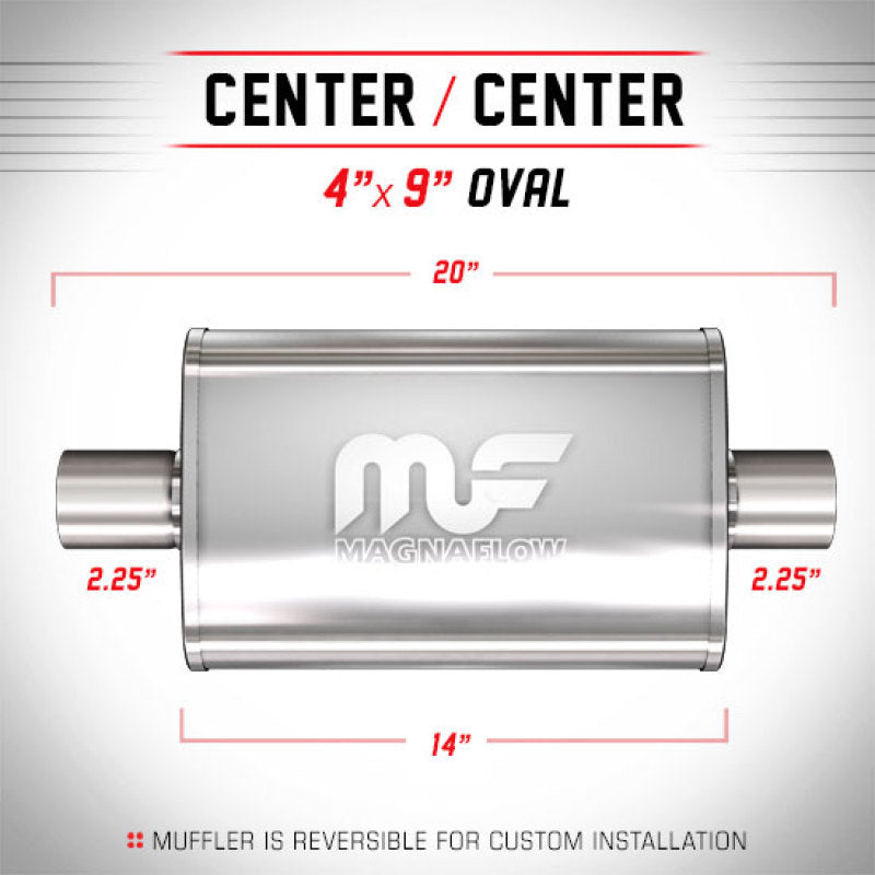 MagnaFlow Muffler Mag SS 14X4X9 2.25/2.25 C/C - mag11215