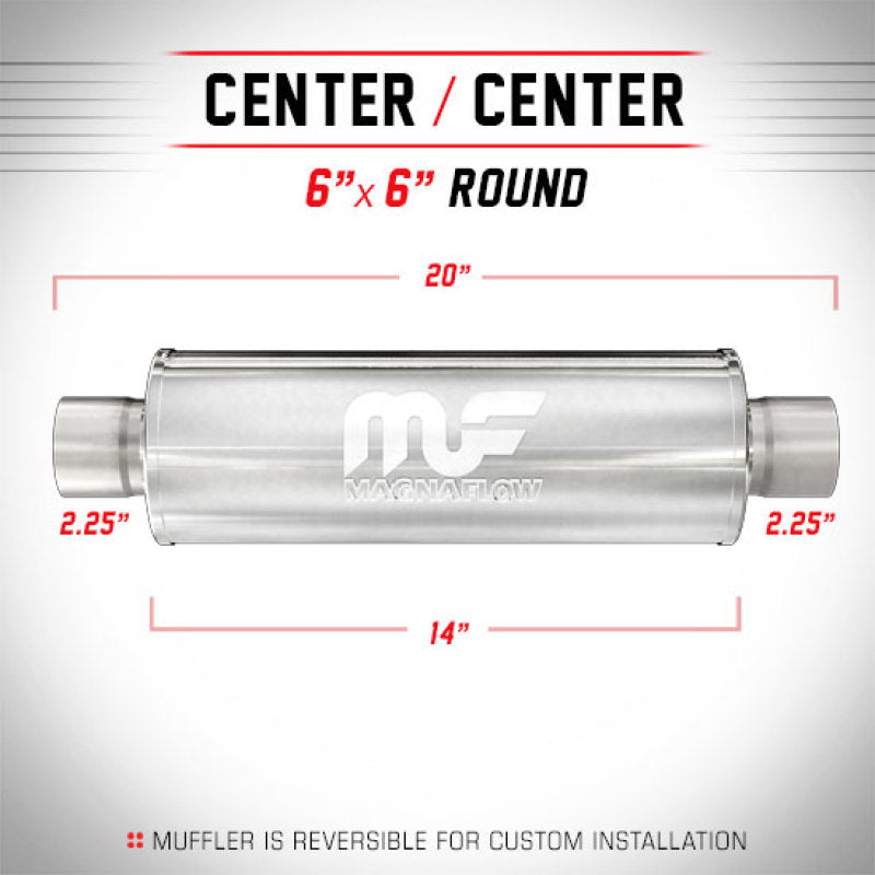 MagnaFlow Muffler Mag SS 6X6 14 2.25/2.2 - mag14615