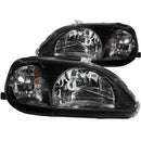 ANZO 1999-2000 Honda Civic Crystal Headlights Black - anz121070