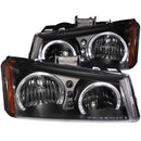 ANZO 2003-2006 Chevrolet Silverado 1500 Crystal Headlights w/ Halo Black - anz111212