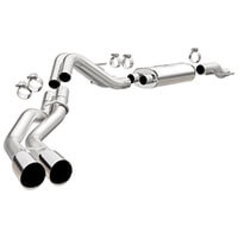 MagnaFlow Cat-Back, SS, 2.5/3in, Dual Psgr Side Polished 3.5in Tip A 2015 Ford F150 5.0L V8 Ext Cab - mag19080