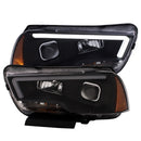 ANZO 11-14 Dodge Charger Projector Headlights w/ Plank Style Design Black - anz121524