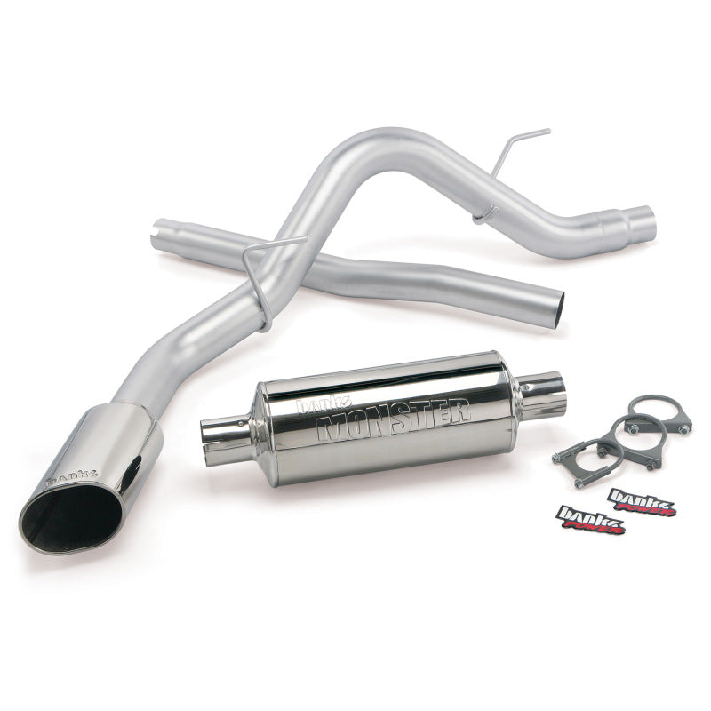 Banks Power 09-10 Ford F-150 5.4L CCSB/CCLB Monster Exhaust System - SS Single Exhaust w/ Chrome Tip - gbe48747