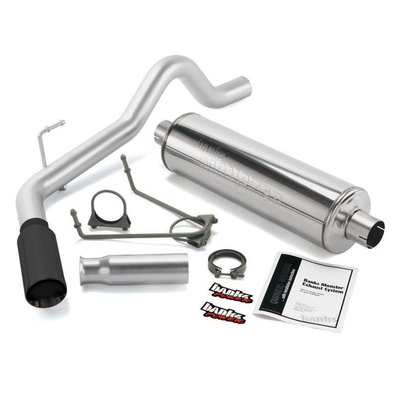 Banks Power 00-06 Toyota 3.4/4.0/4.7L Tundra Monster Exhaust System - SS Single Exhaust w/ Black Tip - gbe48130-B