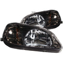 ANZO 1999-2000 Honda Civic Crystal Headlights Gun-Metal Gray - anz121234