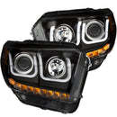 ANZO 2014-2016 Toyota Tundra Projector Headlights w/ U-Bar Black - anz111318
