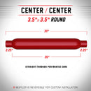MagnaFlow Muffler Red Pack Series Glasspack 3.5in Rd 26in Body Length 2.25in/2.25in Inlet/Outlet - mag13145
