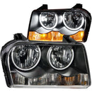 ANZO 2005-2010 Chrysler 300 Crystal Headlights w/ Halo Black (CCFL) - anz121138