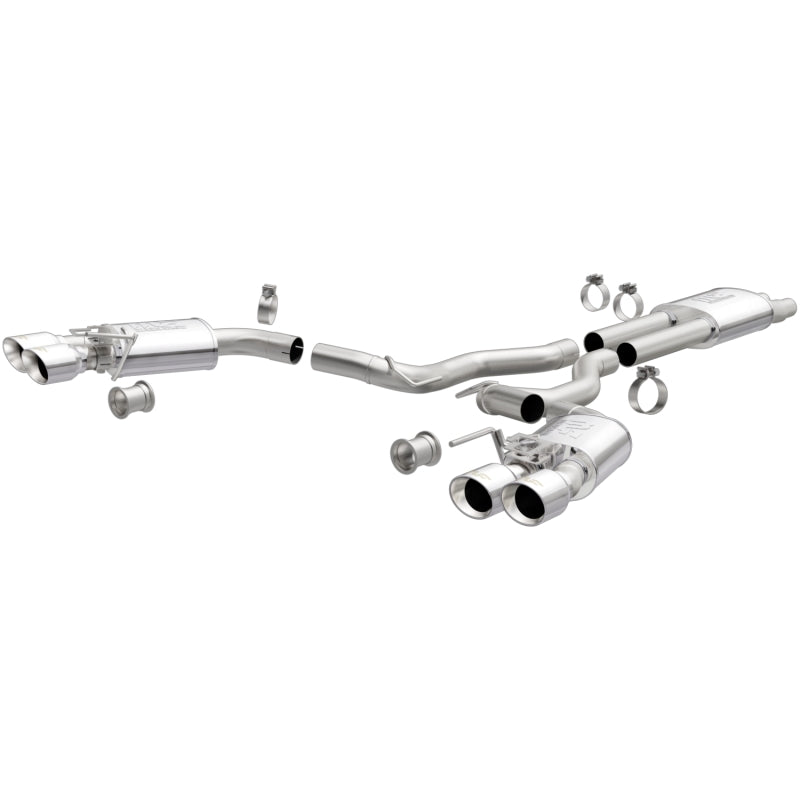 MagnaFlow SYS Cat-Back 2018 Ford Mustang GT 5.0L Street Dual Exit Polished 4in Tips - mag19370