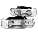 ANZO 1999-2002 Chevrolet Silverado 1500 Crystal Headlights Chrome - anz111011