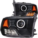 ANZO 2009-2015 Dodge Ram 1500 Projector Headlights w/ Halo Black (CCFL) - anz111159