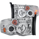 ANZO 2002-2005 Dodge Ram 1500 Projector Headlights w/ Halo Chrome G2 - anz111197