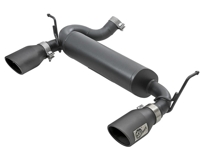 aFe Rebel Series 2.5in 409 SS Axle-Back Exhaust w/ Black Tips 2007+ Jeep Wrangler (JK) V6 3.6L/3.8L - afe49-48061-B