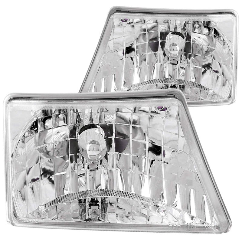 ANZO 1998-2000 Ford Ranger Crystal Headlights Chrome - anz111037