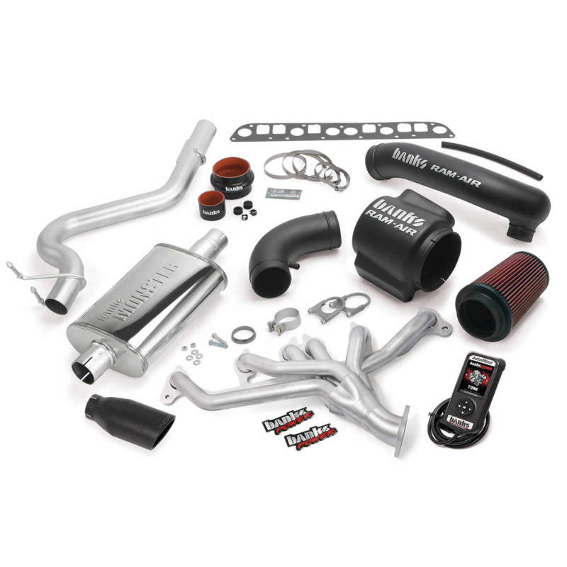 Banks Power 04-06 Jeep 4.0L Wrangler Unlimited PowerPack System - SS Single Exhaust w/ Black Tip - gbe51337-B