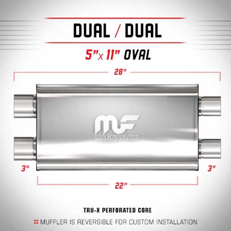MagnaFlow Muffler Mag SS 22X5X11 3 D/D - mag12599