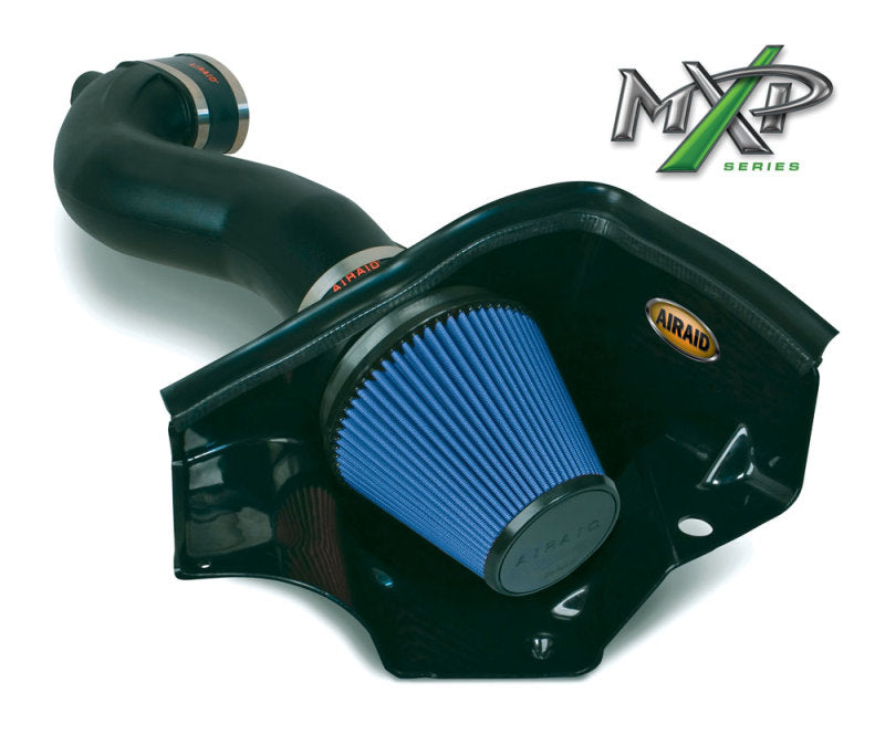 Airaid 11-14 Ford Mustang GT 5.0L Race Only (No MVT) MXP Intake System w/ Tube (Dry / Blue Media) - air453-304