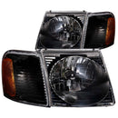 ANZO 2001-2005 Ford Explorer Crystal Headlights Black - anz111041
