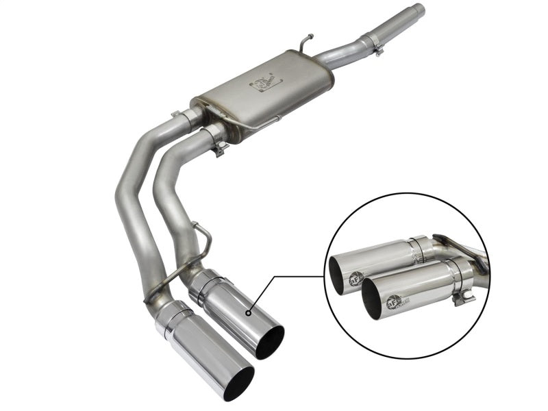 aFe Rebel Exhausts Cat-Back SS Ford F-150 04-08 V8 4.6/5.4L w/ Polished Tips - afe49-43079-P