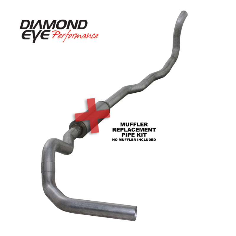 Diamond Eye KIT 4in TB MFLR RPLCMENT PIPE SGL AL: 89-93 DODGE CUMMINS 5.9L - depK4211A-RP