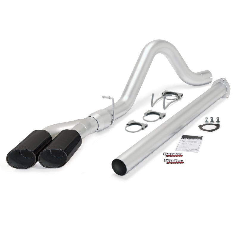 Banks Power 11-13 Ford 6.7L F250-350 Monster Exh Sys - SS Single-Dual Exh w/ Blk Tips - gbe49789-B