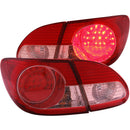 ANZO 2003-2008 Toyota Corolla LED Taillights Red Clear 4pc - anz321190