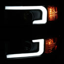 ANZO Projector Headlights With Plank Style Design Black w/Amber 15-17 Chevrolet Silverado 2500/3500 - anz111363
