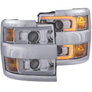 ANZO Projector Headlights 15-17 Chevrolet Silverado 2500HD / 3500HD Chrome w/ Chrome Rim - anz111366