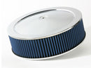 aFe MagnumFLOW Air Filters Round Racing P5R A/F Chrome Assy 14x4: Blk/Blue E/M - afe18-21402