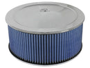 aFe MagnumFLOW Air Filters Round Racing P5R A/F Chrome Assy 14x6: Blk/Blue E/M - afe18-21404