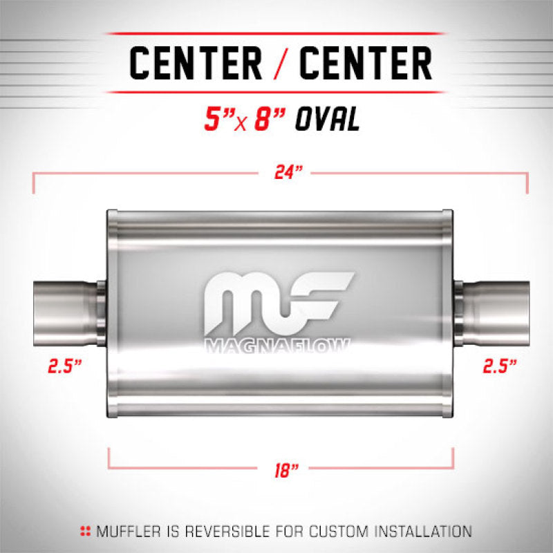 MagnaFlow Muffler Mag SS 18X5X8 2.5X2.5 C/C - mag12246