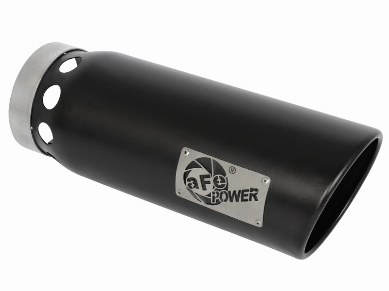 aFe MACHForce XP Cat-Back SS-304 5in Interooled Exhaust Tip 5in In x 6in Outx16inL Bolt-On Right Blk - afe49T50601-B161