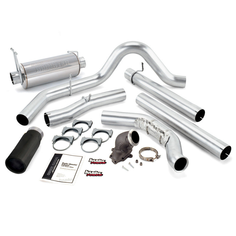 Banks Power 00-03 Ford 7.3L / Excursion Monster Exh w/ Power Elbow - SS Single Exh w/ Black Tip - gbe48654-B