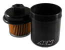 AEM Universal High Flow -10 AN Inline Black Fuel Filter - aem25-201BK