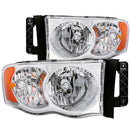 ANZO 2002-2005 Dodge Ram 1500 Crystal Headlights Chrome - anz111076