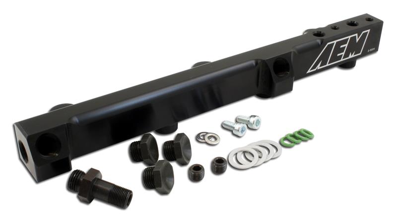 AEM 90-93 Accord DX/LX/SE/EX & 92-01 Prelude S/Si/Si VTEC Black Fuel Rail - aem25-104BK