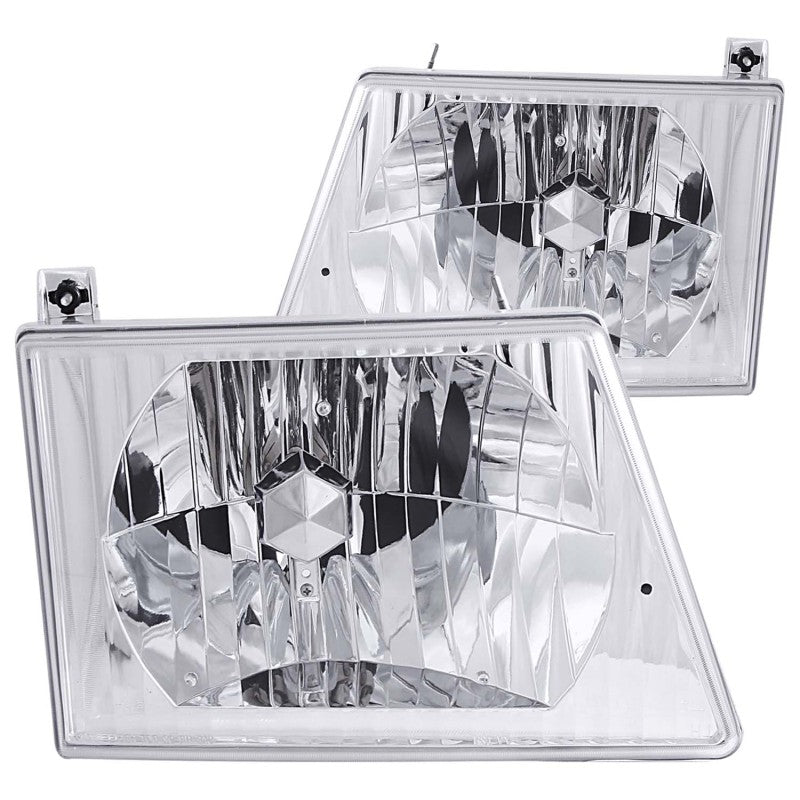 ANZO 1992-2006 Ford Econoline Crystal Headlights Chrome - anz111026