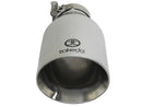 aFe Takeda 304 Stainless Steel Clamp-On Exhaust Tip 2.5in. Inlet / 4.5in. Outlet / 9in. L - Polished - afe49T25454-P09