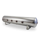 Air Lift 4 Gal Alum Tank - (4) 1/4in Face (2) 3/8in Ports & 1/4in Drain - 30in L X 6in D - Polished - alf12957
