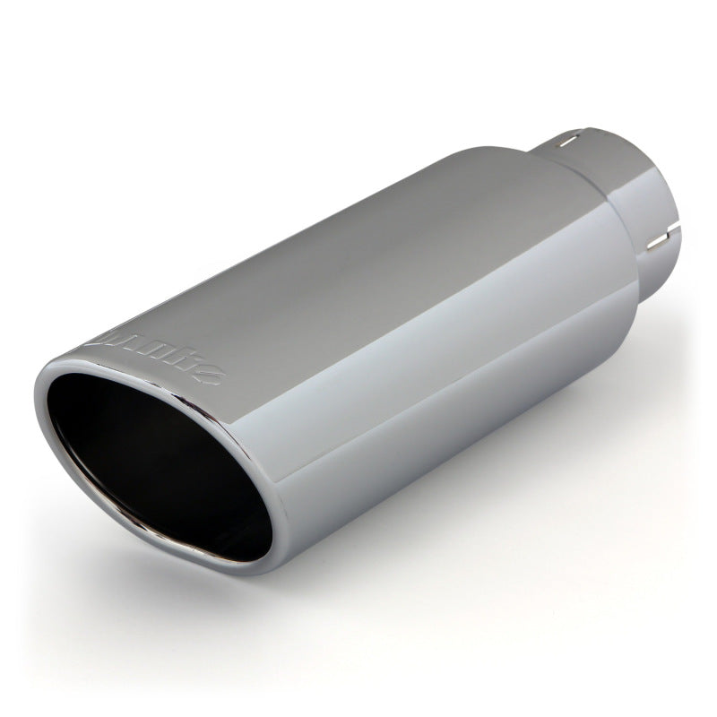 Banks Power Tailpipe Tip Kit - SS Obround Angle Cut - Chrome - 3in Tube - 3.75in X 4.5in X 11.5in - gbe52908