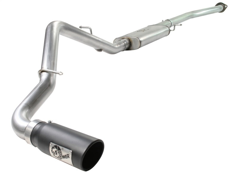 aFe MACHForce XP Exhaust SS-409 Cat-Back w/ 304SS Black Tip 04-07 GM Trucks 1500 V6/V8 - afe49-44013-B