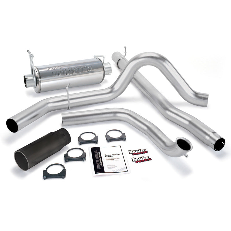 Banks Power 99-03 Ford 7.3L Monster Exhaust System - SS Single Exhaust w/ Black Tip - gbe48656-B