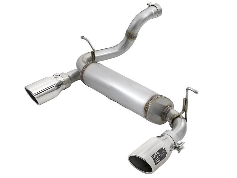 aFe Rebel Series 2.5in 409 SS Axle-Back Exhaust w/ Polished Tips 2018+ Jeep Wrangler (JL) V6 3.6L - afe49-48067-P